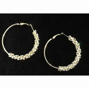 GOLD Hoop Rhinestone Earrings